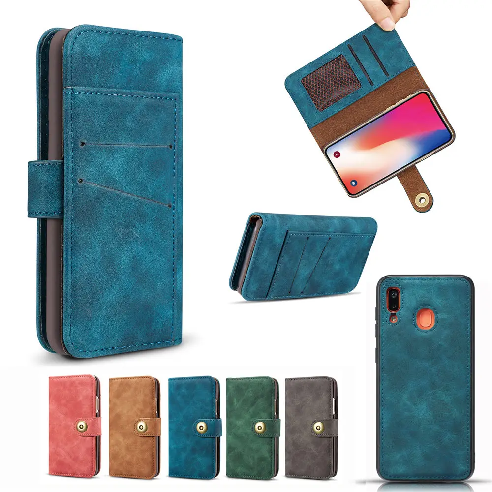

Magnetic case on for Samsung Galaxy A20 A20E A30 A40 A50 A70 2019 Detachable Leather Wallet Flip Cover A205 A202 A705 Phone Case