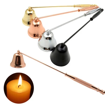 

Candle Fire Extinguisher Candle Snuffer Bell Shape Vintage Stainless Steel Candle Wick Cover Home Party Decor Candle Fire Cutter