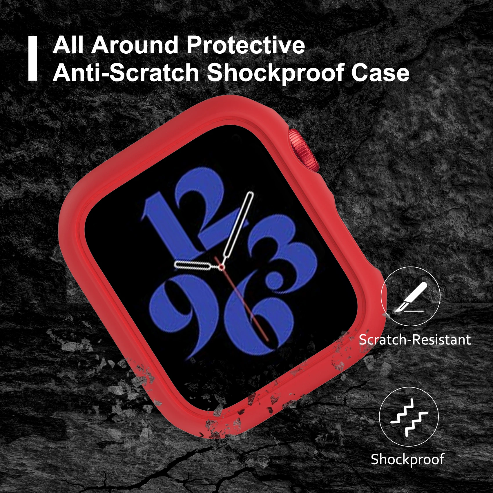 Matte Case for Apple Watch 45mm 41mm 38mm 42mm 40mm 44mm, Hard PC Bumper Protective Cover Frame for iWatch SE 7 6 5 4 3 2 1