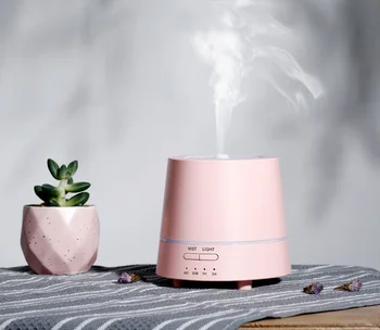 

Humidifier Aroma Diffuser Ultrasonic Air Humidifier Night Light Wooden Stake Shape Essential Oil Diffuser aroma diffuser Pink