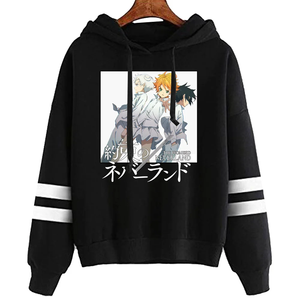 

The Promise Neverland Hoodies Men Women Long Sleeve Sweatshirt Anime Cosplay Manga Loose Oversize Solid Hooded Pullover Sweater
