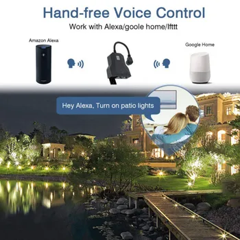 

No Hub Required For Outdoor Lights, Smart WiFi Heavy Duty Outdoor Outlet, Timer And Countdown Function,Compatible