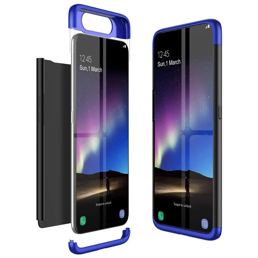 3 in 1 360 Full Body Cover Luxury Hard PC Case For Samsung Galaxy A80 Anti-drop shockproof cover for | Мобильные телефоны и