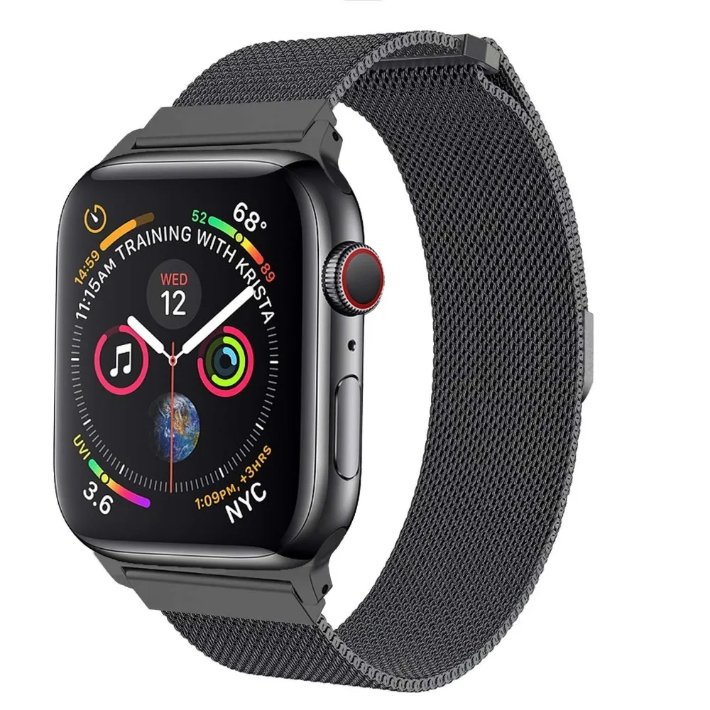 Ремешки для Apple Watch, Миланская петля, ремешок из нержавеющей стали, магнитная застежка, замена для iWatch серии 5/4/3/2
