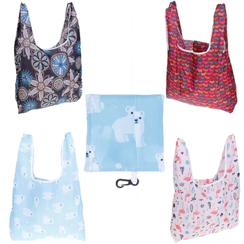 

1PCS Women Foldable Eco Shopping Bag Recycle Organization Bag Tote Pouch Durable Portable Reusable Grocery Storage Bag