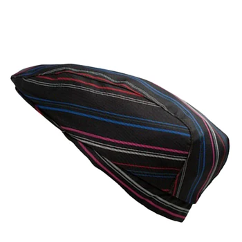 

Premium Chef Cap Hat Flat Skull Cap - Beret Hat for Catering Cook Bakers, Comfortable - Colored Stripes