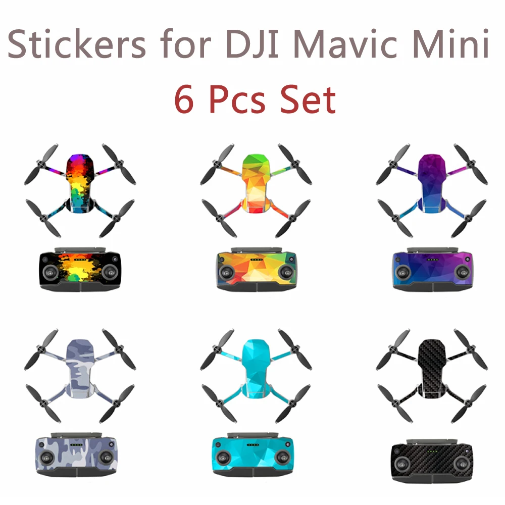 

6 Pcs/Set Protective Film PVC Stickers for Mavic Mini Waterproof Scratch-proof Decals Full Cover Skin Drone Accessories