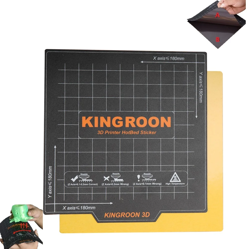 Ramps-fita Magnética Cama 3d Printer Parts Print Sticker Praça Build Plate Tape Surface Flex Plate Base Kp3s 180 Milímetros