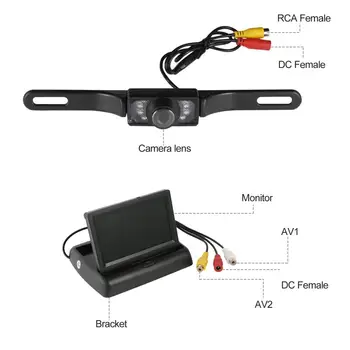 

Rear View Backup Waterproof Camera 7 LED and 4.3 LCD Rear View Mirror Monitor Kit For Car Vehicle 170 Viewing Angle