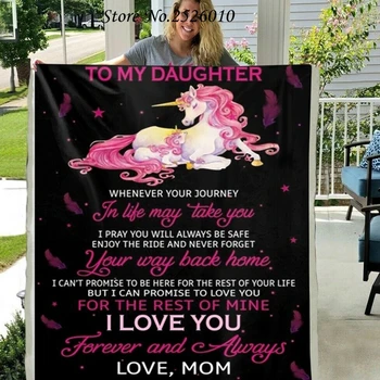 

Throw Blanket TO My Daughter Letter Blanket 3D Print Sherpa Blanket on Bed Home Textiles Blanket HBTY XMAS Gift 15