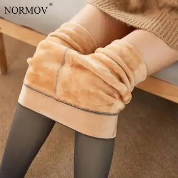 

NORMOV Winter Women Pantyhose Warm Thick Super Elastic High Waist Tights Sexy Translucent Slim Solid Color Pantyhose Women