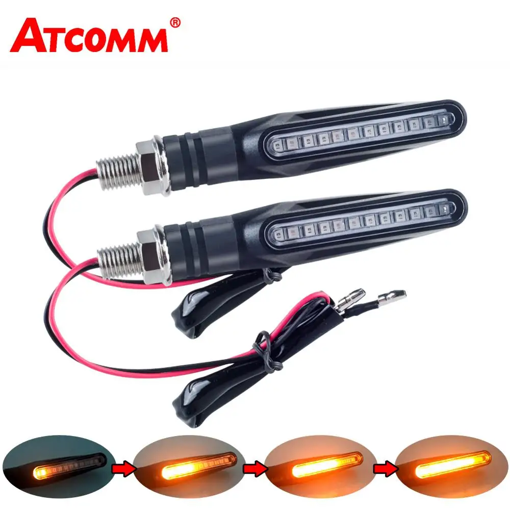 

1/2/4Pcs Motorcycle Turn Signal Light Brake Lamp Flowing Water Lighting Amber Light LED Flicker Bendable Tail Indicator Flasher