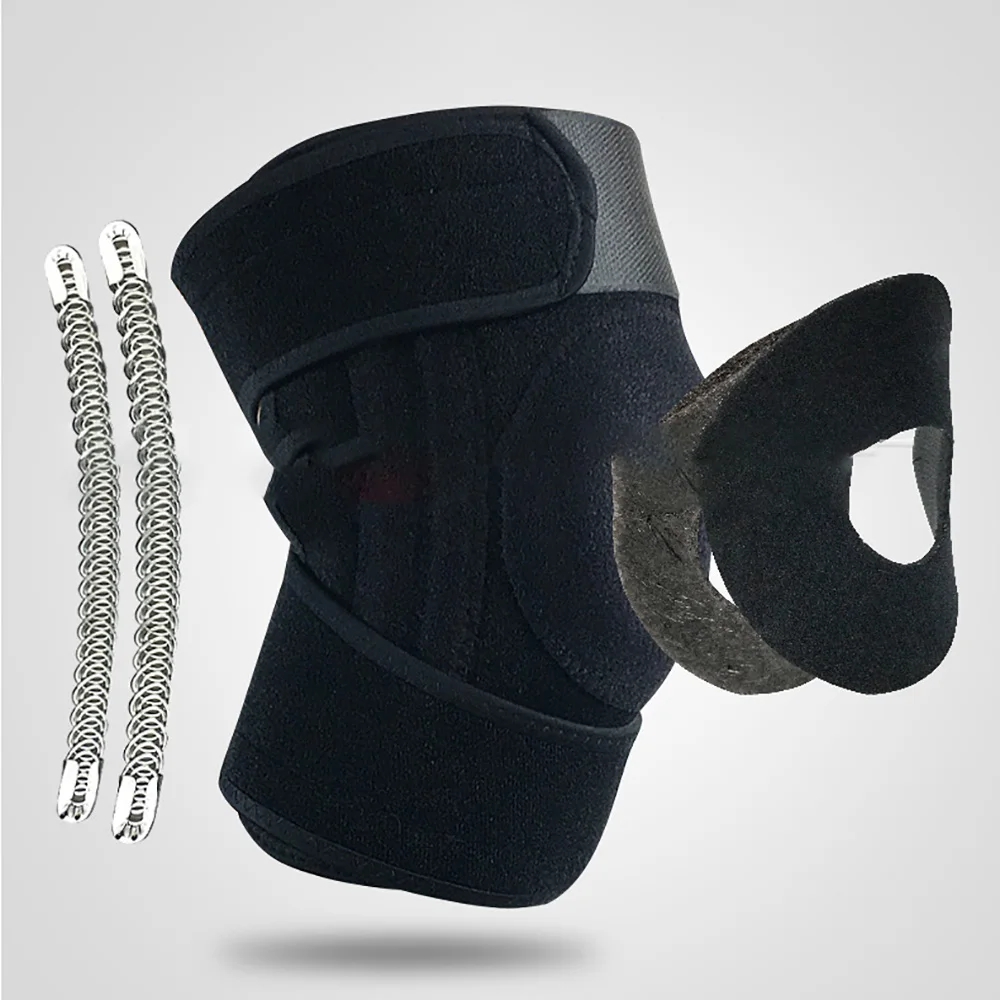 1Pc Knee Support 4 Spring Stabilizer Sports Knee Pad Brace Patella Knee Pads Hole Knee Protector