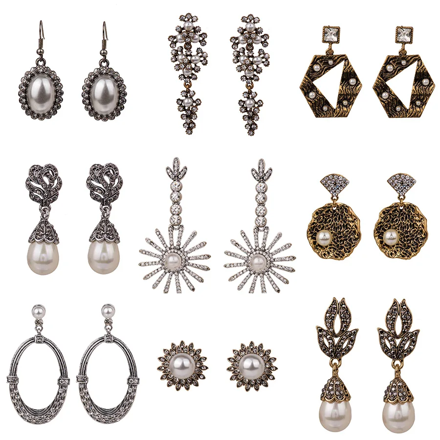 

Luxury Shell Pearl Earrings for Women Crystal Wedding Bridal Earings Bride Statement Dangle Earring Fashion Jewelry 2020