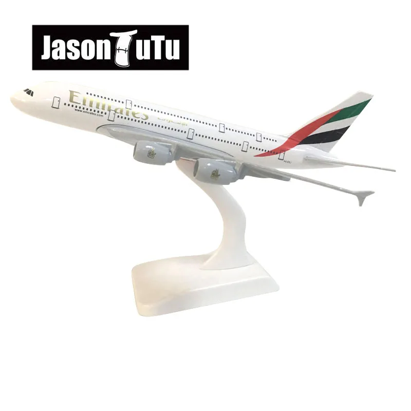 JASON TUTU 20cm United Arab Emirates Airbus A380 Airplane Model Plane Model Aircraft Diecast Metal 1/300 Scale Planes Drop shipp jason tutu 20cm canada boeing 787 airplane model plane model aircraft diecast metal 1 300 scale planes factory drop shipping