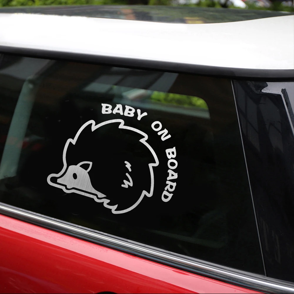 New 12.7cm*10.8cm Baby On Board An Interesting Hedgehog Car Stickers And Decals Body Motorcycle Stickers on the Car Accessories