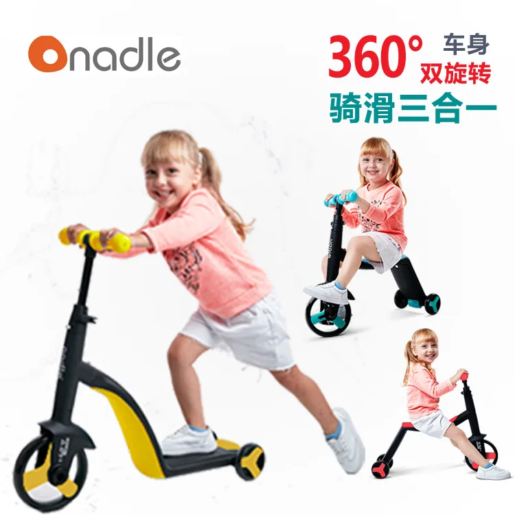 

3 in 1 scooter children's slide can sit 2-6 years old baby tricycle yo-yo
