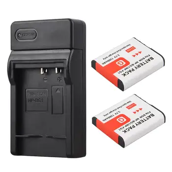

2Pcs 3.7V Batteria NP-BG1 NP BG1 NP-FG1 Digital Camera Battery + Charger for Sony NP-BG1 NP-FG1 DSC-H3 1300mah Battery Pack