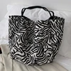 VeryMe Canvas Casual Women Bags Personality Female Totes Bag Zebra Pattern Shoulder Bag Ladies Foldable Large Capacity Handbags ► Photo 2/6