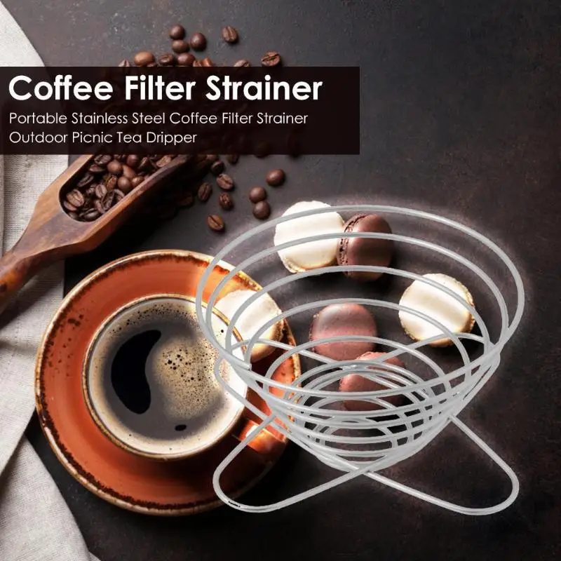 

Portable Stainless Steel Coffee Filter Strainer Outdoor Picnic Tea Dripper