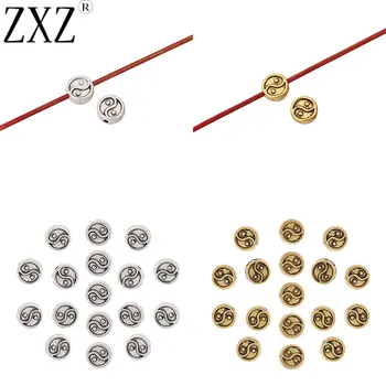 

ZXZ 50pcs Gold Tone Yin and Yang Spacer Beads 2 Sided for Necklace Bracelet Jewelry Making Findings 8.5x8.5mm