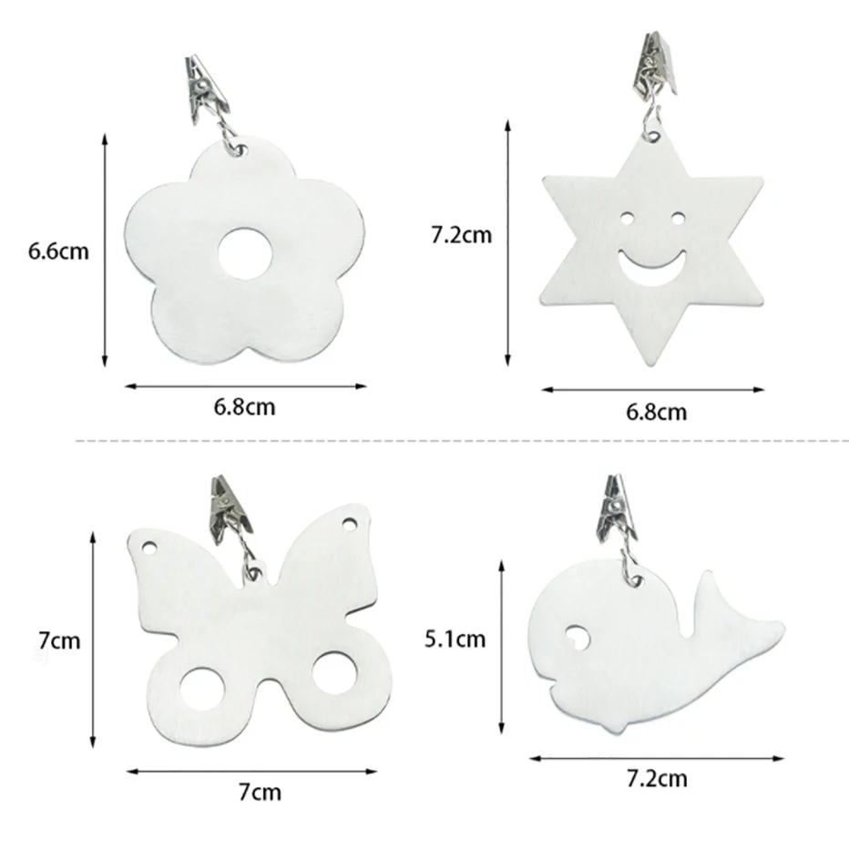 Lot de 6 poids de nappe avec clips en forme de cœur en pierre Lot de 6 poids de nappe avec clips en forme de cœur en pierre