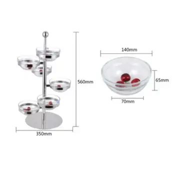 

Creative stainless steel buffet fruit plate display stand Bar KTV snack plate fruit dish