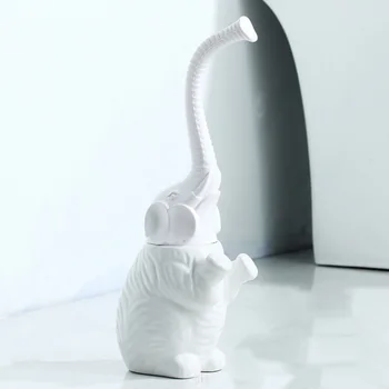 

Ceramic Base Toilet Brush Set Creative Plastic Handle Simple Practical Cleaning Tools for Household Toilets with Elephant Shape