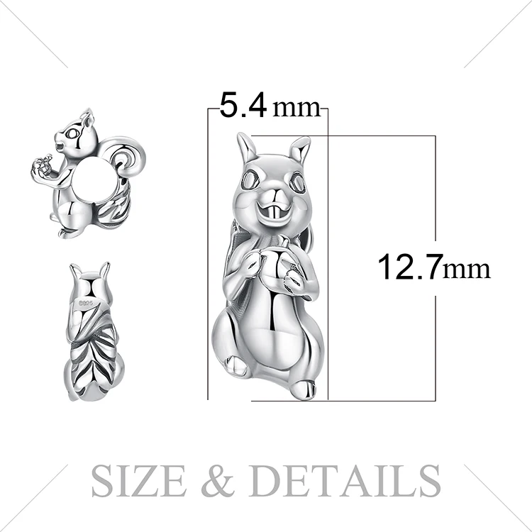 JewelryPalace 925 пробы серебро Прекрасный Белка Шарм бусины для Для женщин Новая горячая Распродажа красивые подарки Модные украшения