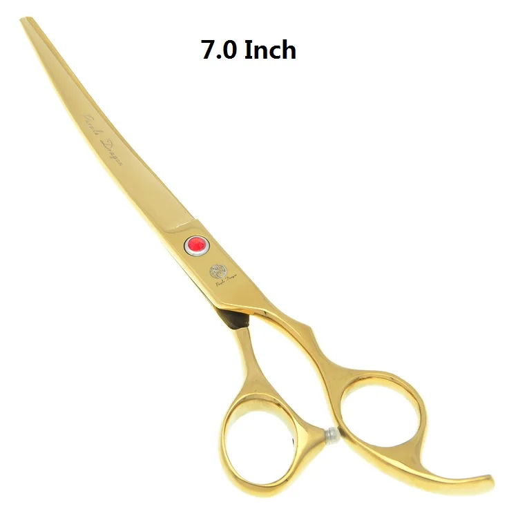 LZS0597 Gold Фиолетовый дракон 7," профессиональные ножницы для домашних животных для ухода за собакой японский 440c животных прямые и истончение и изогнутые ножницы LZS0377 - Цвет: LZS0597 Gold