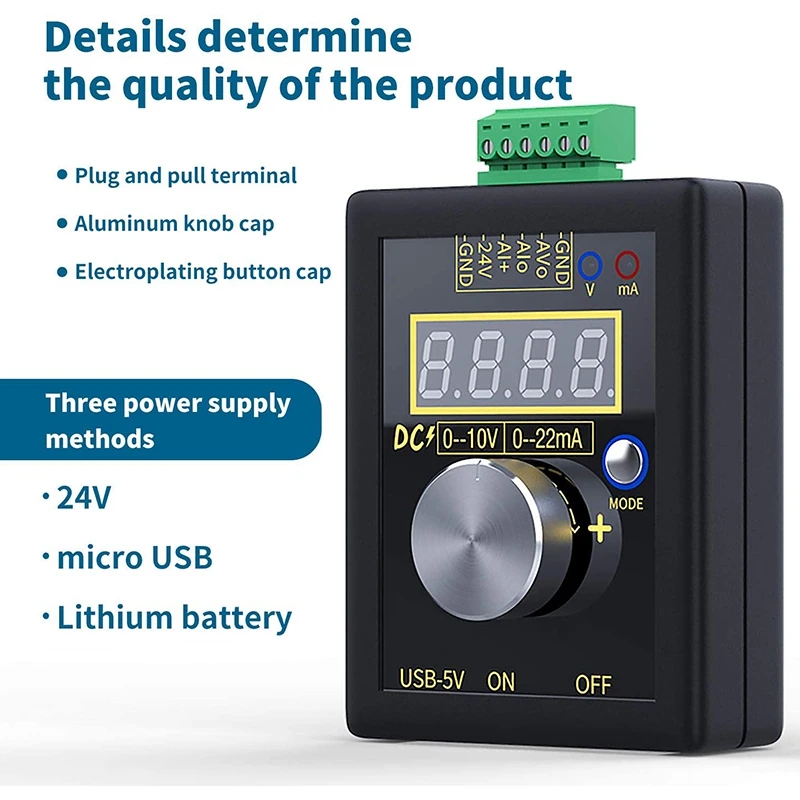 Topuality SG-002 Handheld Small Voltage Current Generator DC 0-10V 0-22mA Current Voltage Signal Producer Topuality SG-002 Handheld Small Voltage Current Generator DC 0-10V 0-22mA Current Voltage Signal Producer