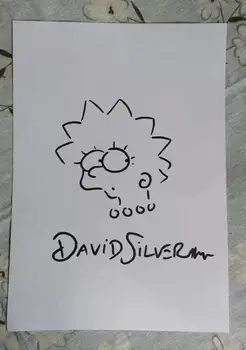 

Simpson hand drawn David signed autographed A4 paper rare limited 092019B