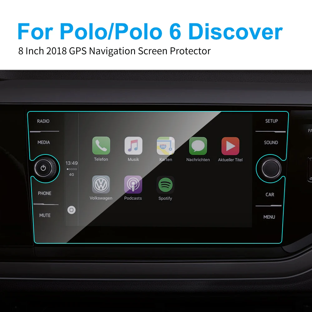 Автомобильная защитная пленка 8 дюймов для Volkswagen VW Polo / 6 Discover 2018 HD прозрачная