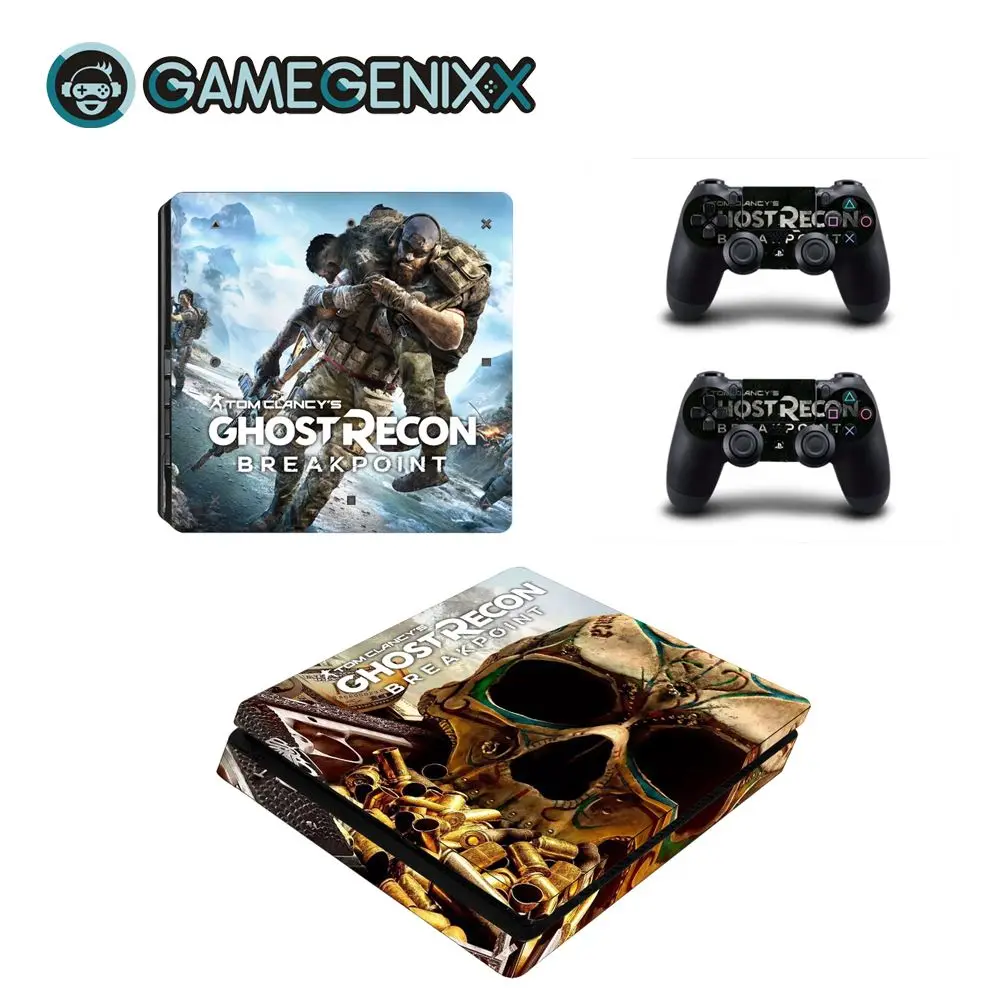 Защитная Наклейка на кожу GAMEGENIXX для PS4 Slim Console и 2 контроллера-Ghost Recon