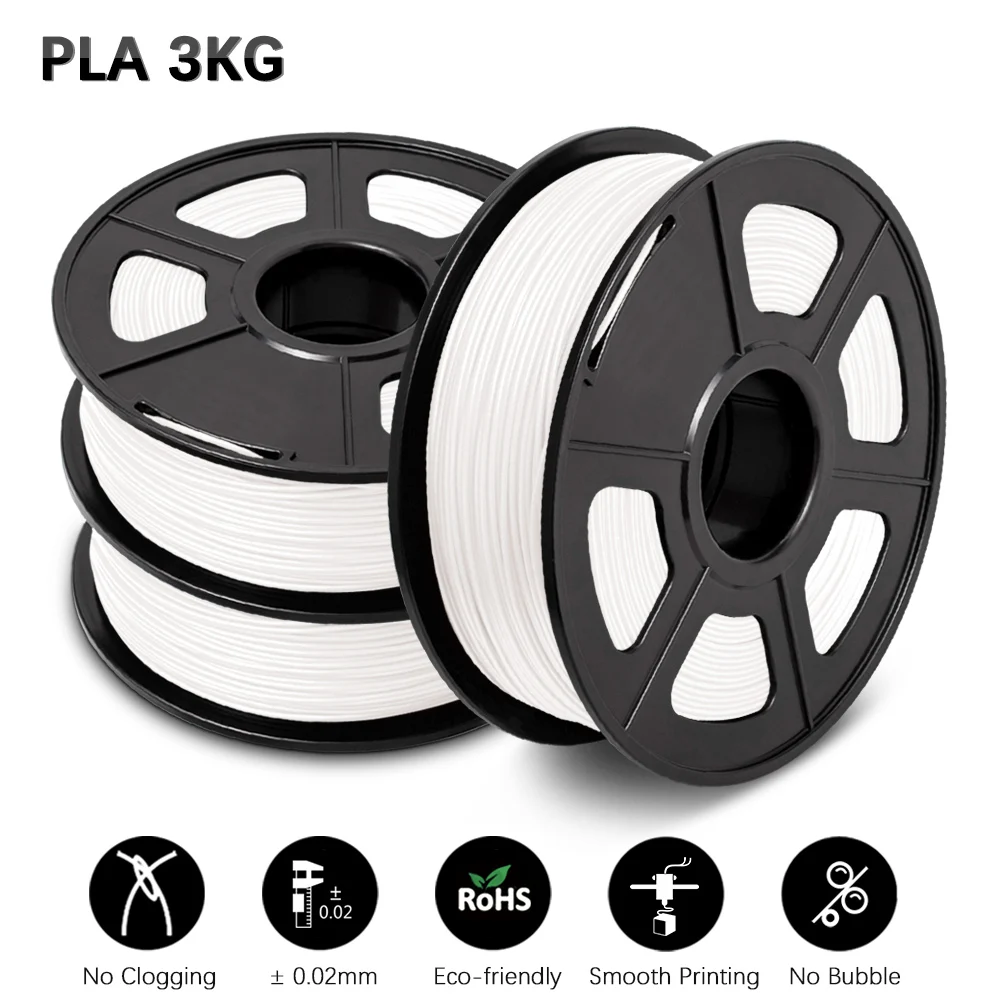 GOHIGH PLA Printer 3 Rolls 1.75MM  Spool PLA Materials with Vacuum Free Ship Refills Accessory 