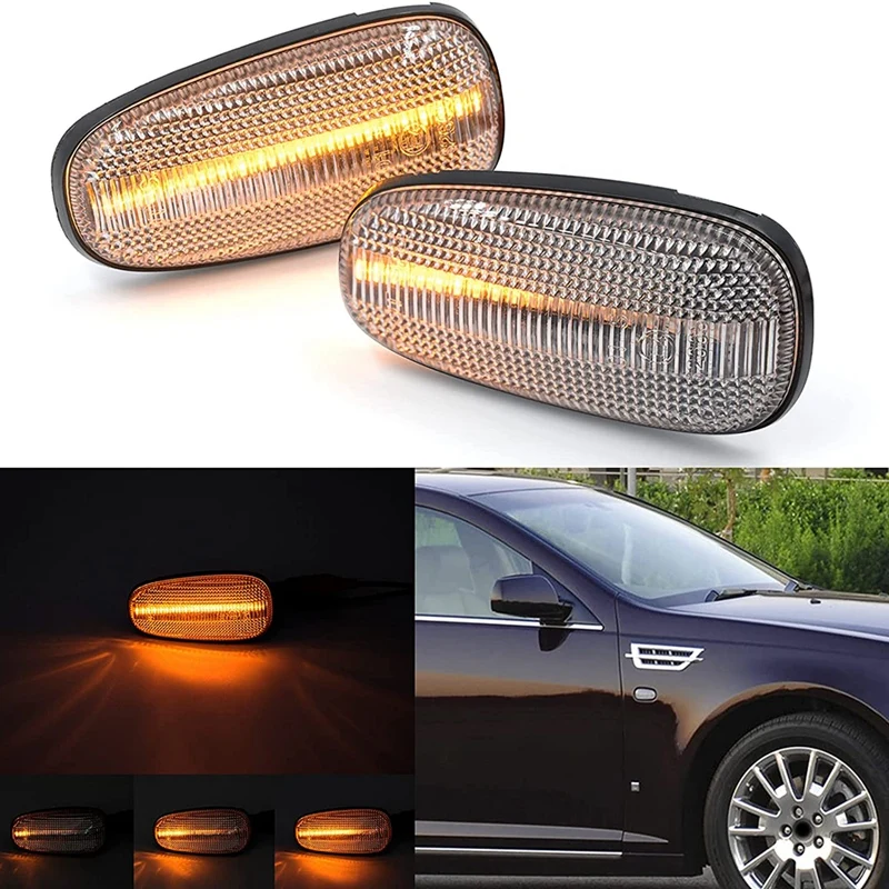 2Pcs Dynamic Sequential Blink LED Fender Side Marker Lights for