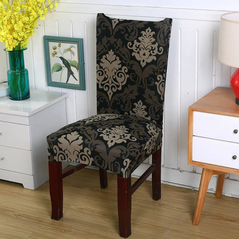 Спандекс эластичный цветочный принт чехлы на стулья четыре сезона чехол на стул для дома анти-грязный обеденный стул чехол для банкета Вечерние - Цвет: 3106