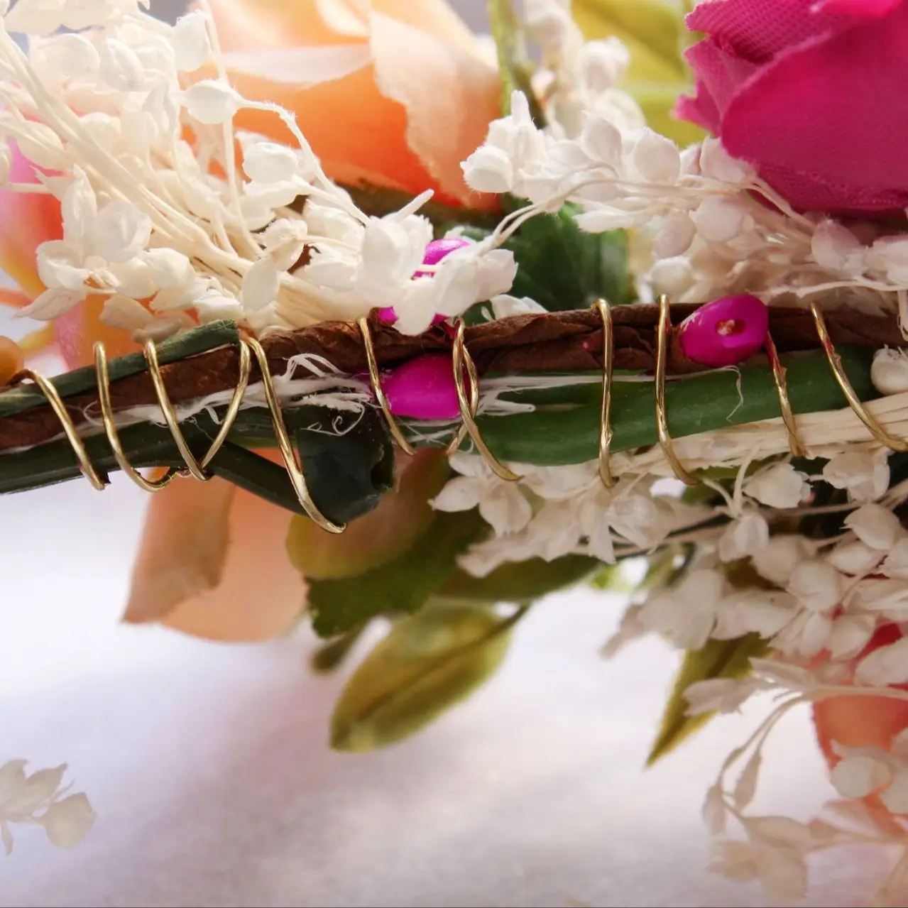 Bride Bridesmaid Simulation Flower garland Dried flower headband wedding hair accessories for bride