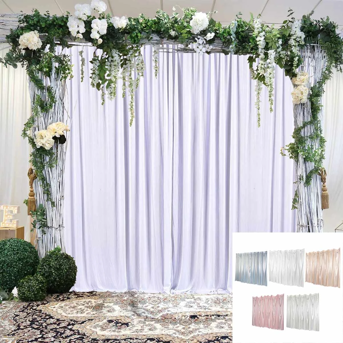 Ice Silk Wedding Backdrops Panels Curtain Wedding Stage Banquet ...