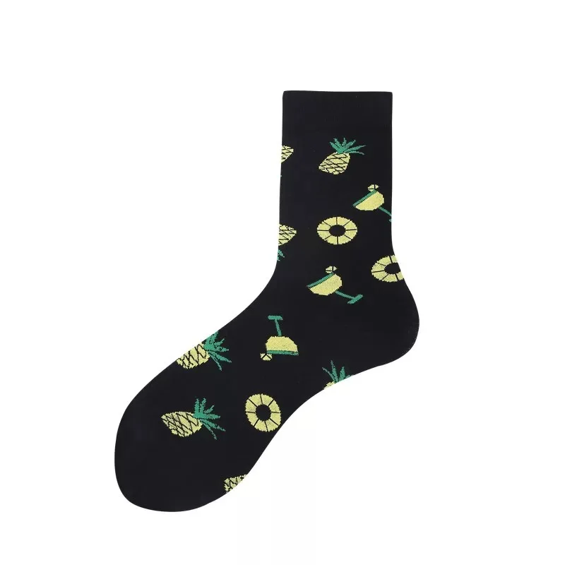 Веселое Harajuku, с рисунком фруктов, счастливые носки молочный/клубника/AnimalCute носки Для женщин принт креативные носки модные детские носки - Цвет: 4