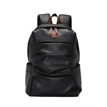 

New Laptop Backpack Men PU Leather Male Bag Fashion Casual Luxury Designer Large Capacity Travel Backpack Men School Bag 2019