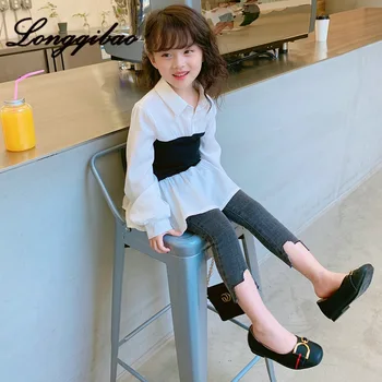 

Baby girl long-sleeved shirt 2020 new autumn Korean children's shirt spring autumn western style fashionable white top