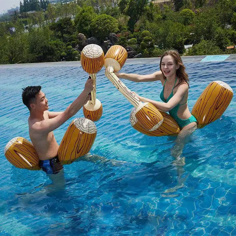 Kids Adult Teenagers 4pcs/set Inflatable Swimming Pool Float Game Water Sports Bumper Toys PVC Gladiator Raft Kickboard Pool Toy