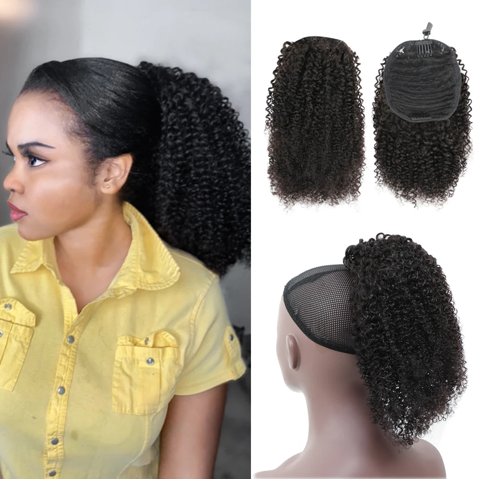 Кудрявые афро кудрявые хвосты MRSHAIR пуховые натуральные волосы для черных женщин - Фото №1