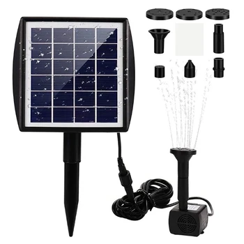 

Fountain Water Pump Solar Powered With Panel 6V 2W 5 Modes Nozzles Outdoor For Bird Bath Pond Garden Pool Fish Tank Aquarium Kit