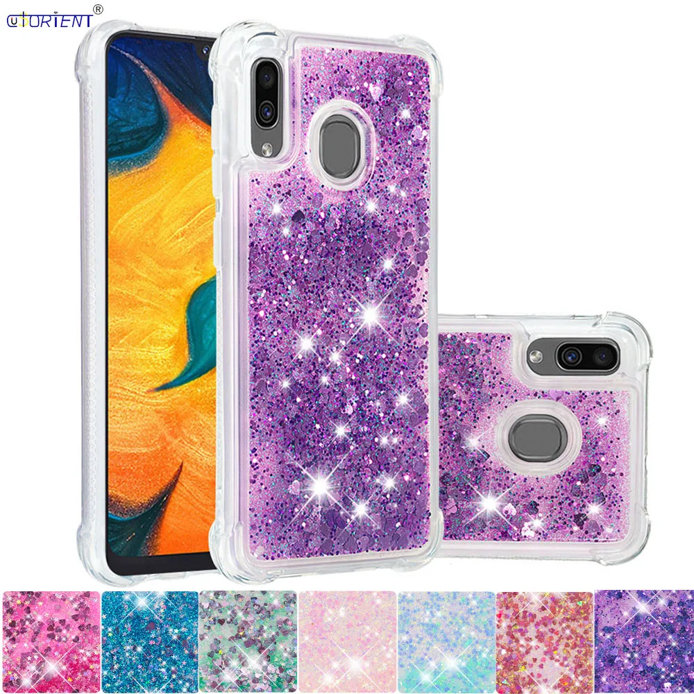 Блестящий чехол для Samsung Galaxy A30 A20 2019 Wide4 с жидкостью бампер широкий 4 SM A305FN/DS A205FN/DS