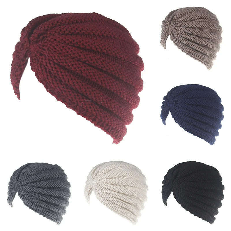 Женская вязаная шапка индийская облегающая Женские аксессуары для волос зимняя