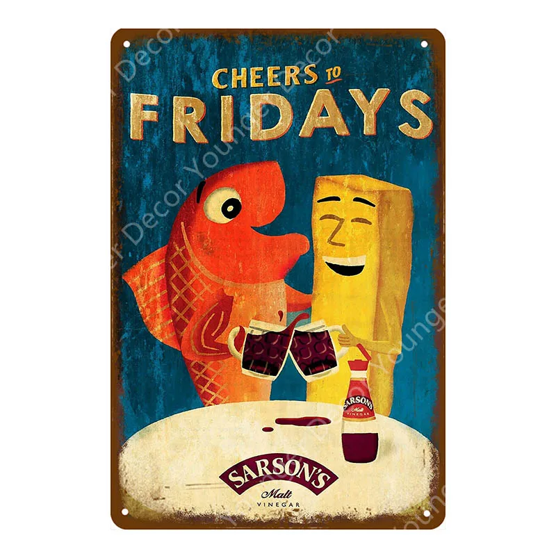 Cheers To Fridays металлические оловянные знаки пиво кафе Спорт бар украшения тарелки Ретро стены искусства табличка Винтаж Домашний Декор Mojito плакат - Цвет: YD7277G