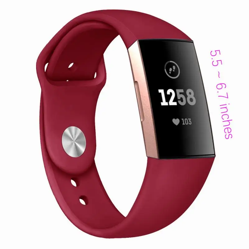 Стильный Простой однотонный браслет для Fitbit Charge 3 ремешок для часов два разных размера с металлической пряжкой - Цвет: 4