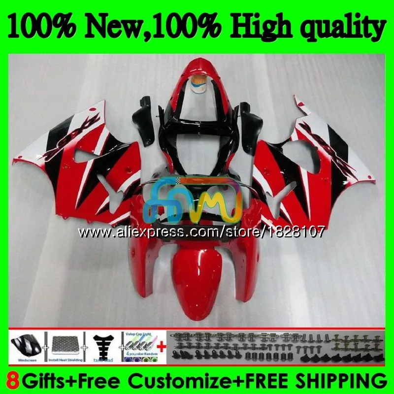 Корпус для KAWASAKI Горячий красный черный ZX-636 ZX 6R 636 600 CC 6 R ZX636 13BS. 60 600CC ZX-6R ZX600 ZX6R 00 01 02 2000 2001 2002 обтекатель